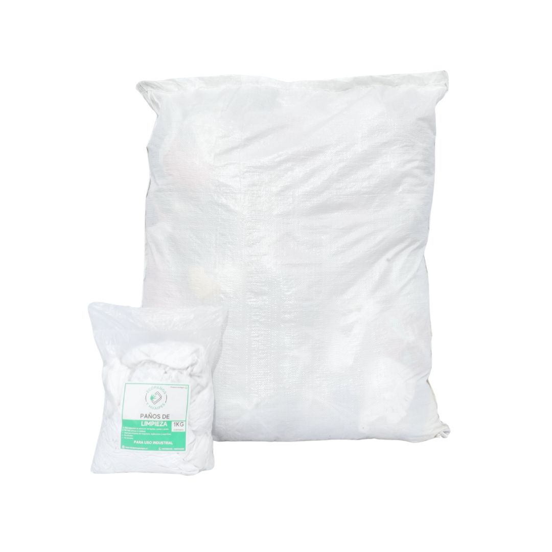 Paño blanco de algodón, 25 kg (bolsas 1 kg) - Imagen 2